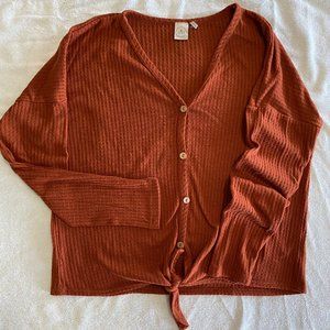 Relaxed front tie shirt